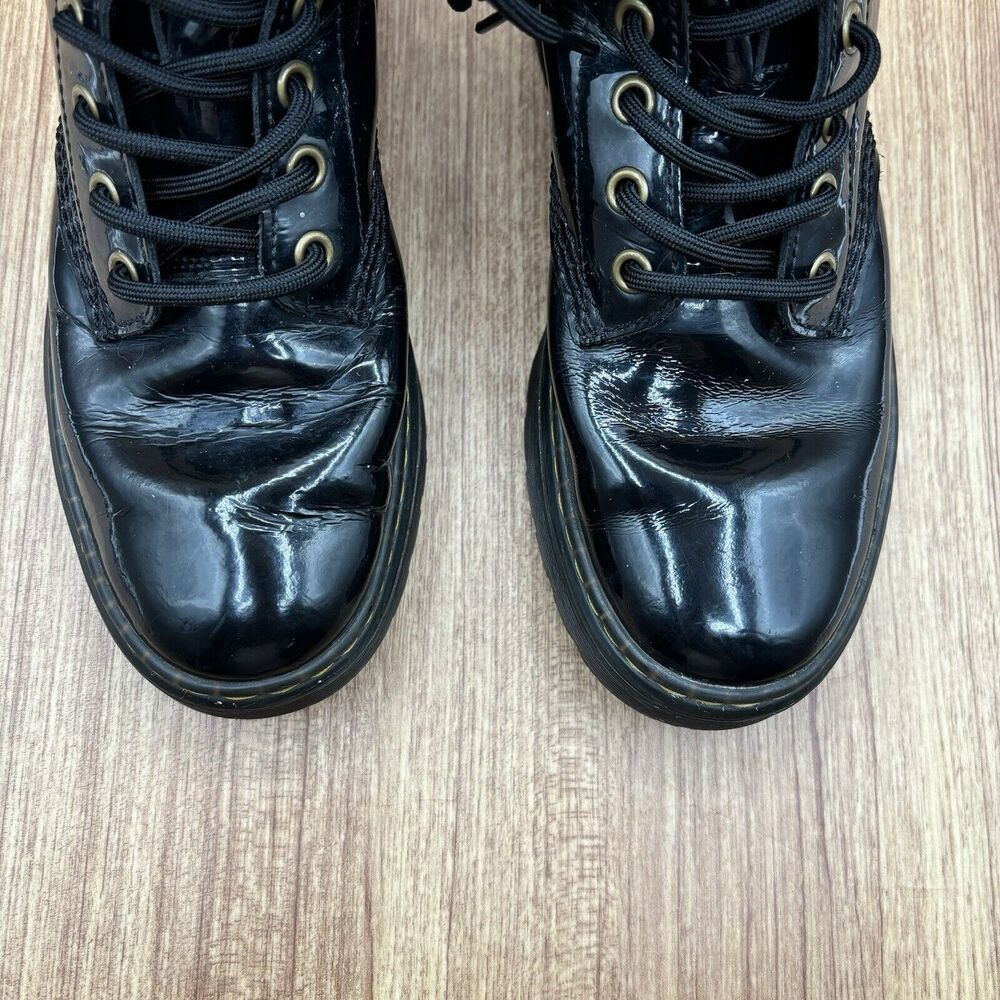 Dr Martens Black Zavala Boots Patent Leather Women's Size 7‎ Mens Size 6 - Picture 3 of 9